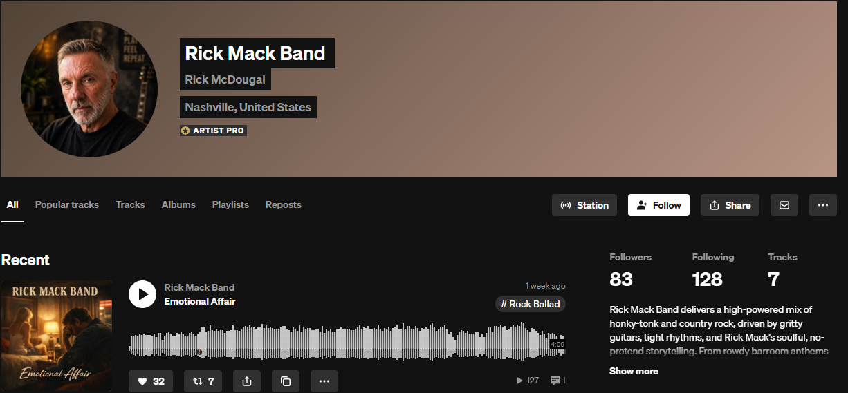 Rick Mack Band before promotion